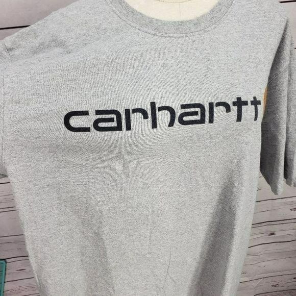 Carhartt Men's Logo Grey Short Sleeve Tee Shirt Size XL Extra Large - Picture 4 of 8